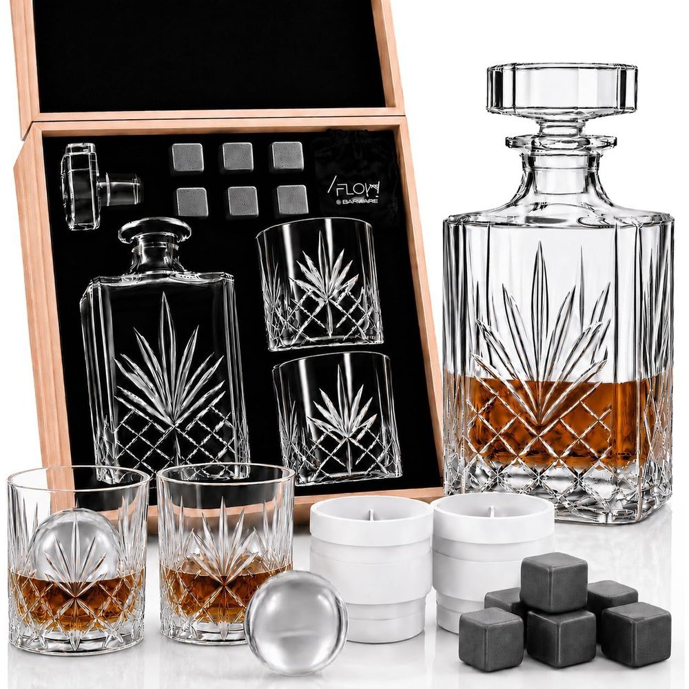 Flow Barware, coffret carafe à whisky et verres