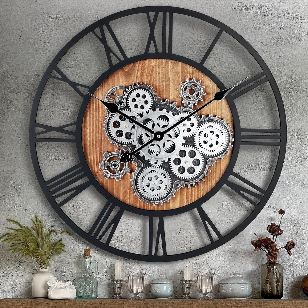 Lafocuse, horloge murale à engrenages 57 cm