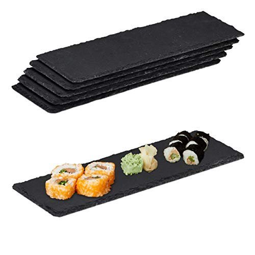 Relaxdays, lot de 6 planches en ardoise