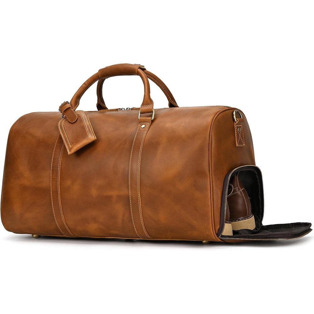 Sac de voyage vintage en cuir 55 cm