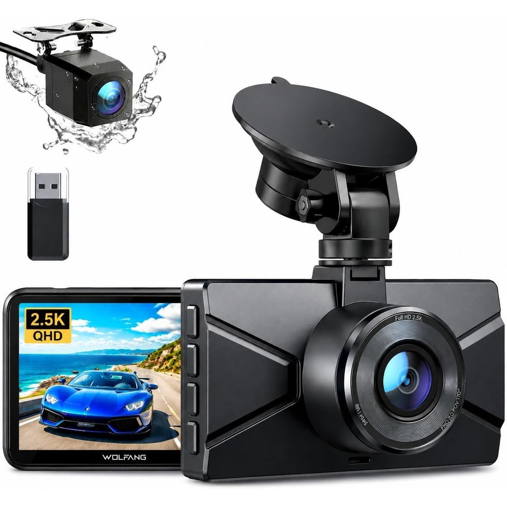 Wolfang 2.5K, dashcam avant et arrière