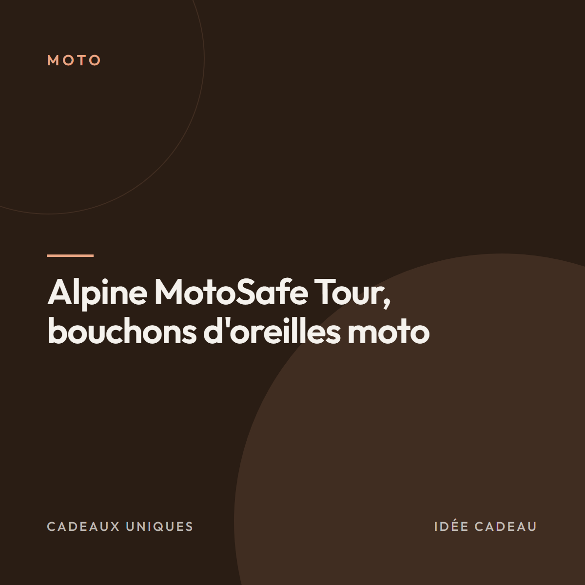 Alpine MotoSafe Tour, bouchons d&rsquo;oreilles moto