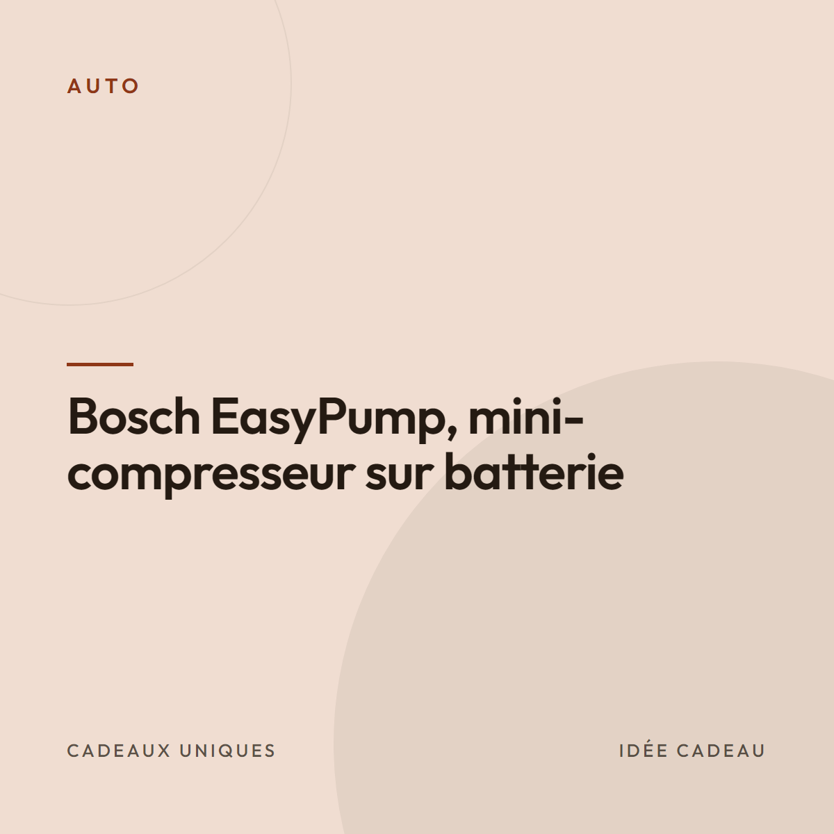 Bosch EasyPump, mini-compresseur sur batterie