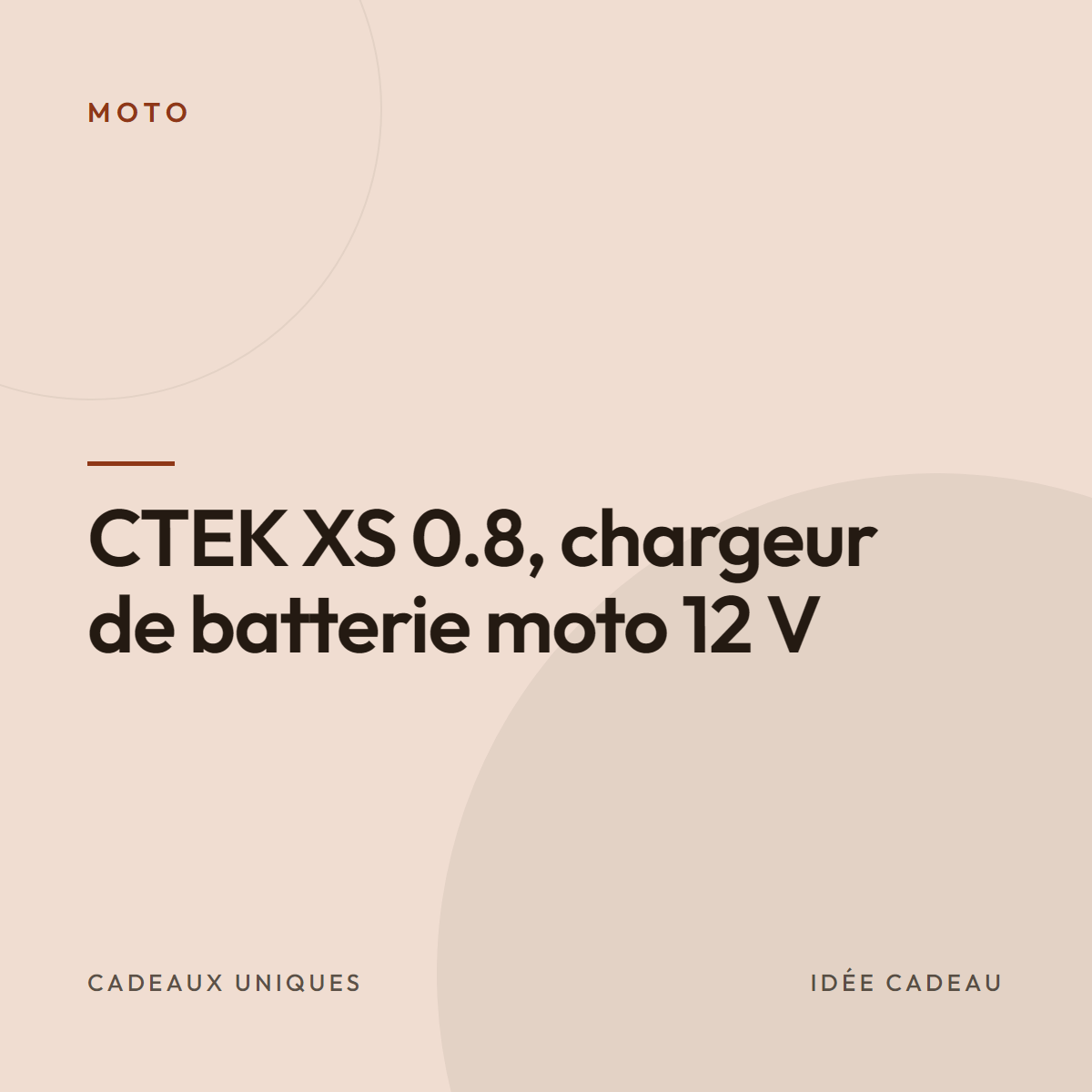 CTEK XS 0.8, chargeur de batterie moto 12 V