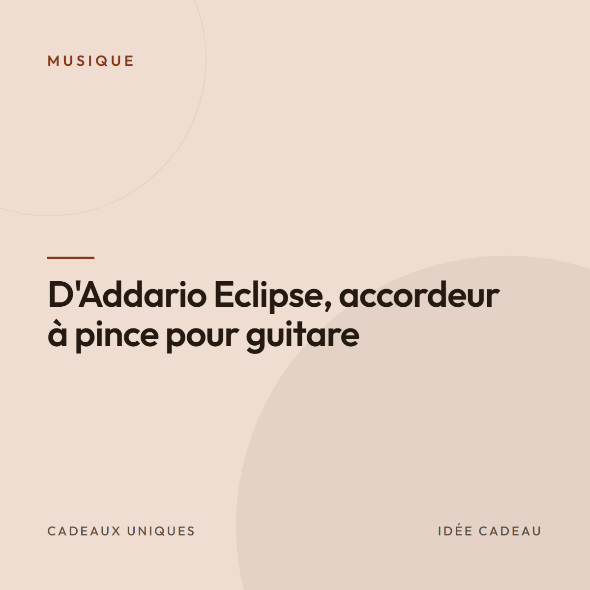 D&rsquo;Addario Eclipse, accordeur à pince pour guitare