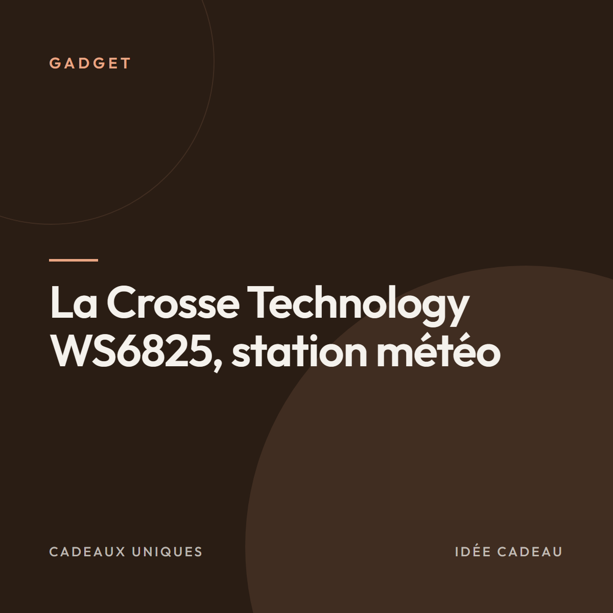 La Crosse Technology WS6825, station météo