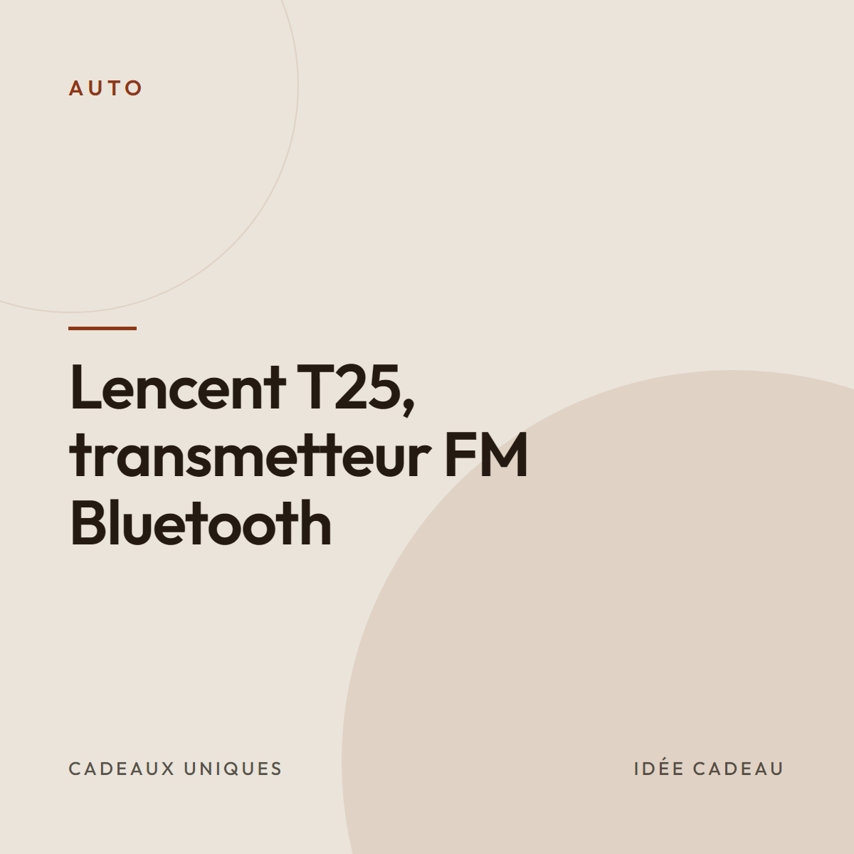 Lencent T25, transmetteur FM Bluetooth