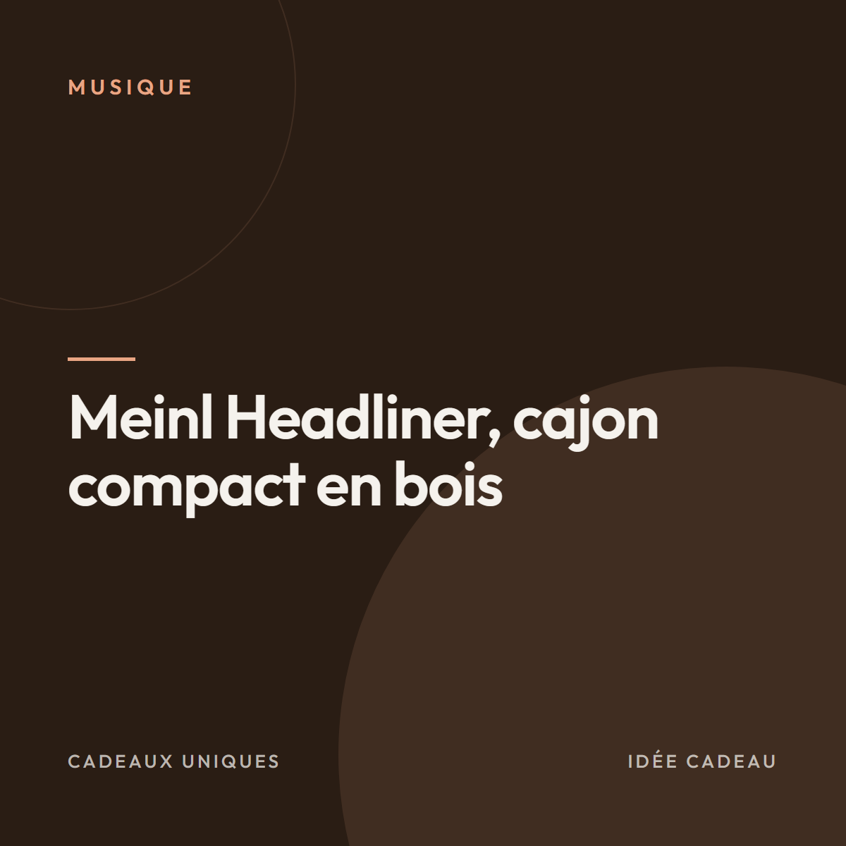 Meinl Headliner, cajon compact en bois