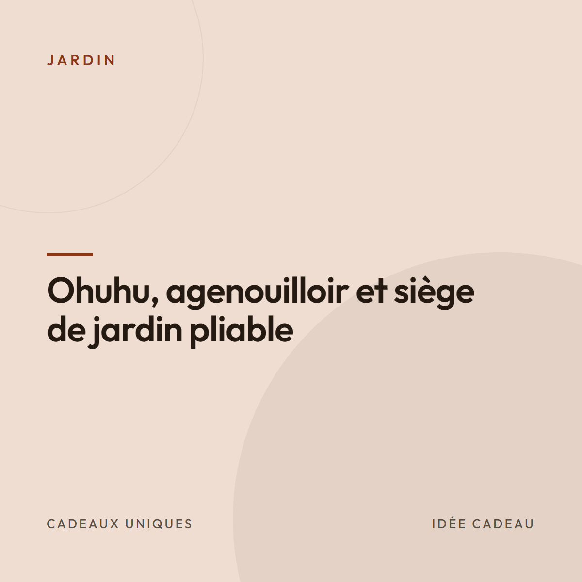 Ohuhu, agenouilloir et siège de jardin pliable