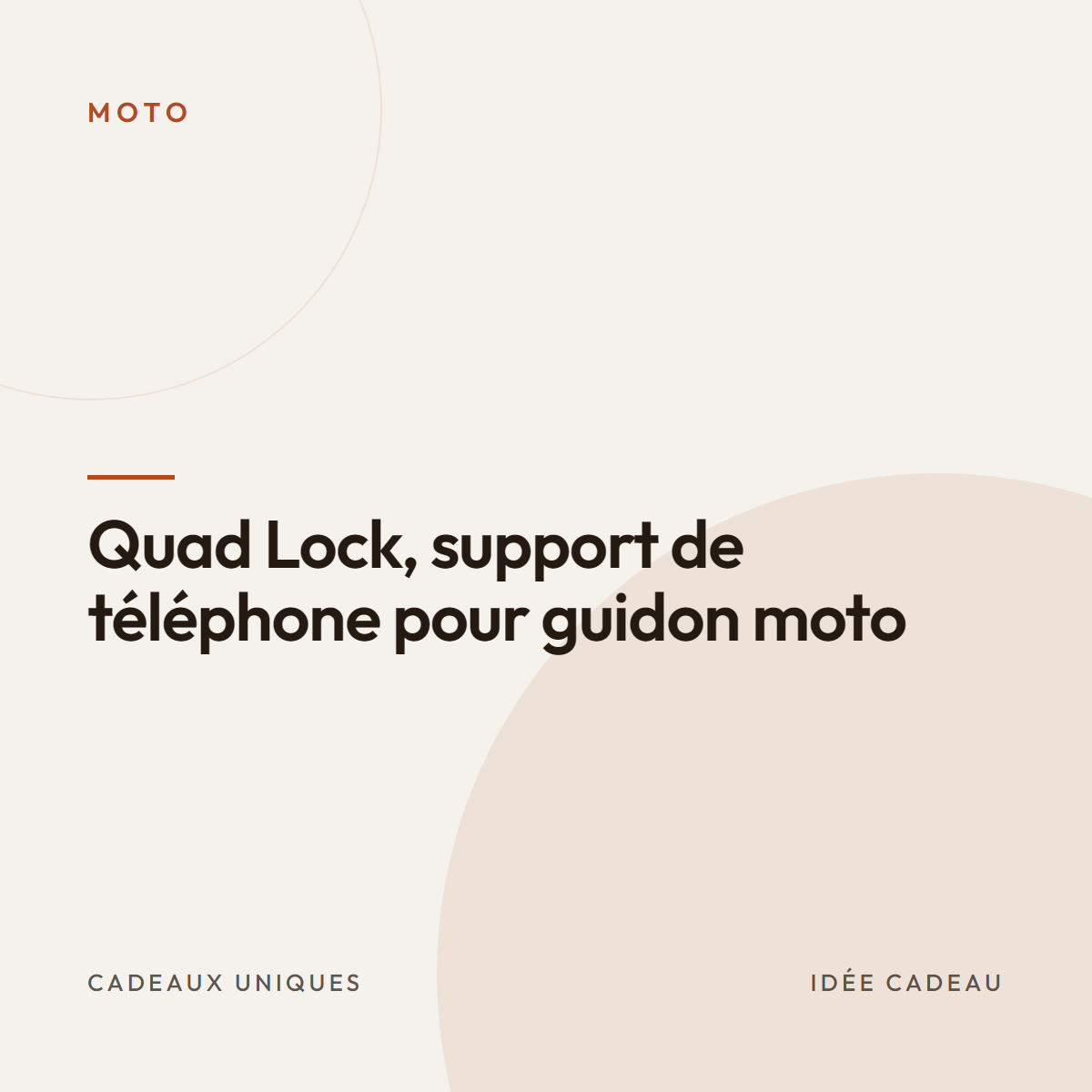 Quad Lock, support de téléphone pour guidon moto