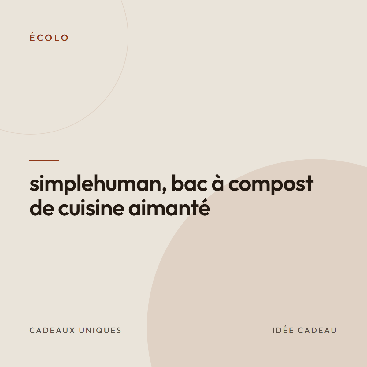 simplehuman, bac à compost de cuisine aimanté