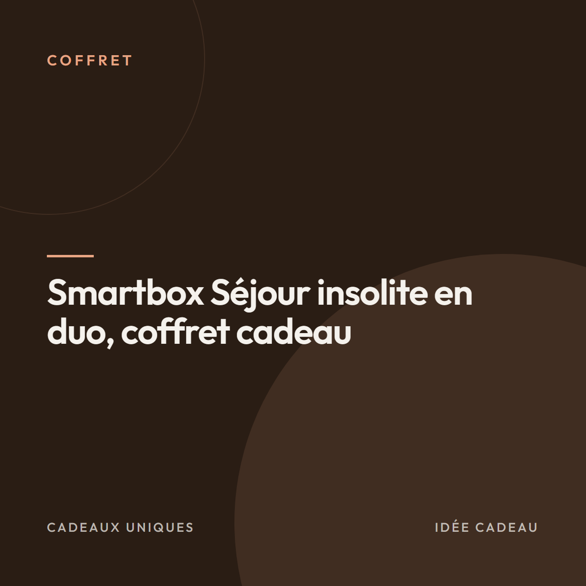 Smartbox Séjour insolite en duo, coffret cadeau