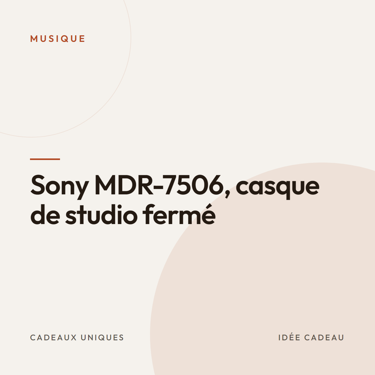 Sony MDR-7506, casque de studio fermé