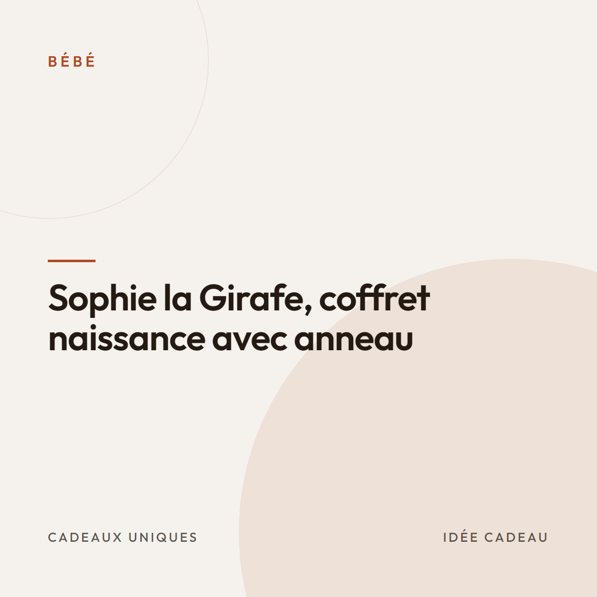 Sophie la Girafe, coffret naissance avec anneau