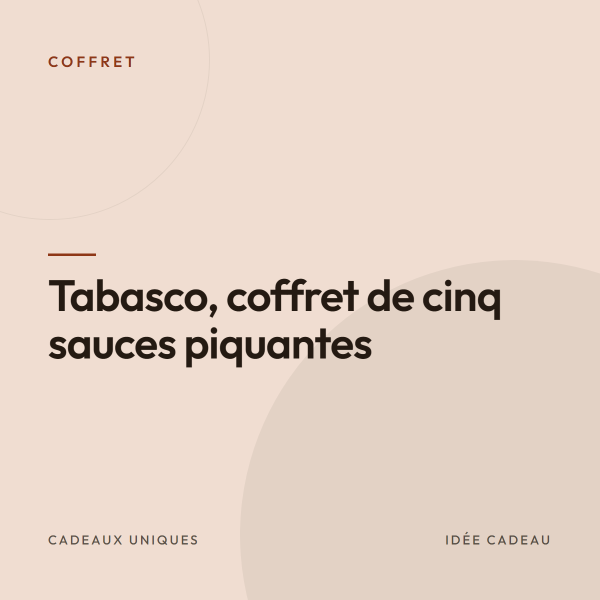 Tabasco, coffret de cinq sauces piquantes