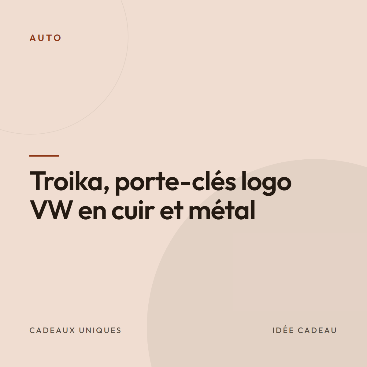 Troika, porte-clés logo VW en cuir et métal