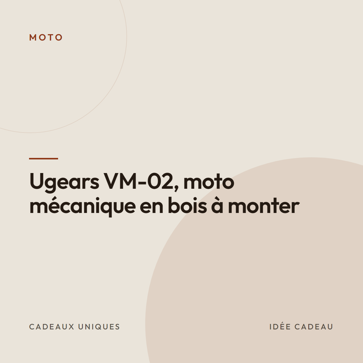 Ugears VM-02, moto mécanique en bois à monter