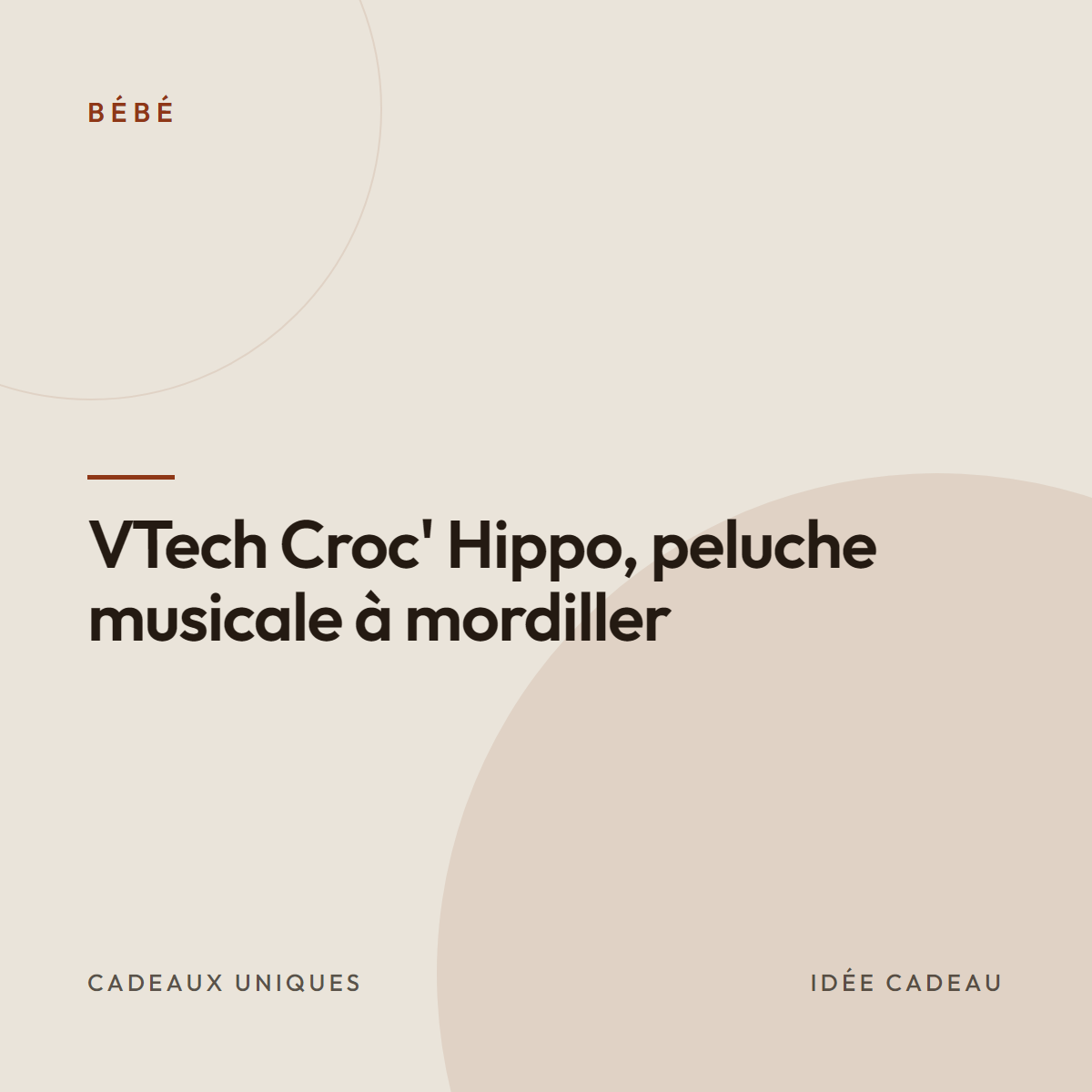 VTech Croc&rsquo; Hippo, peluche musicale à mordiller