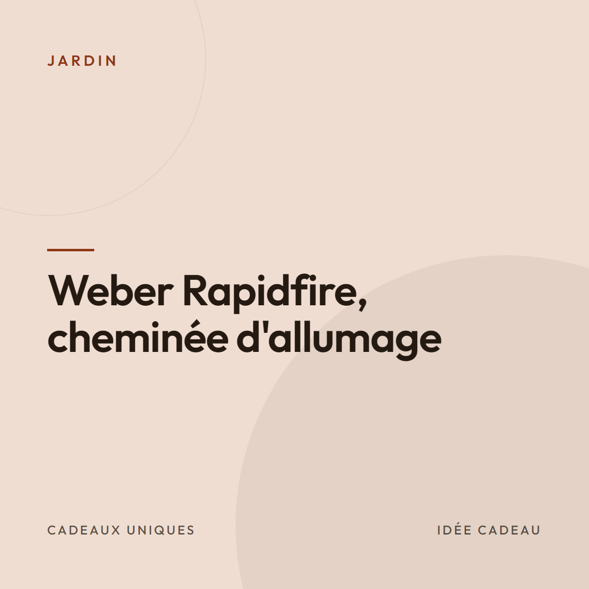 Weber Rapidfire, cheminée d&rsquo;allumage