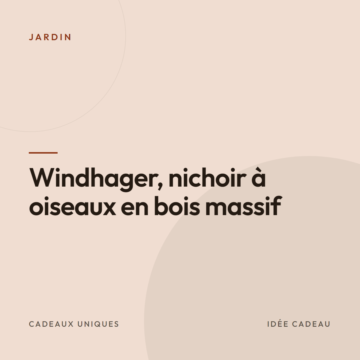 Windhager, nichoir à oiseaux en bois massif