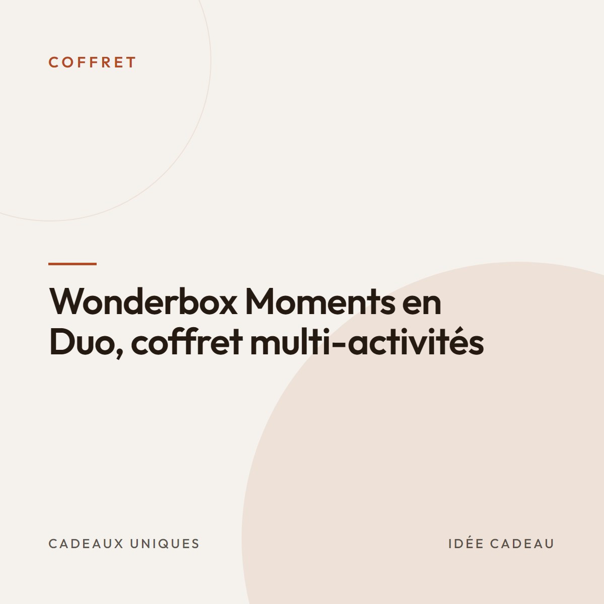 Wonderbox Moments en Duo, coffret multi-activités