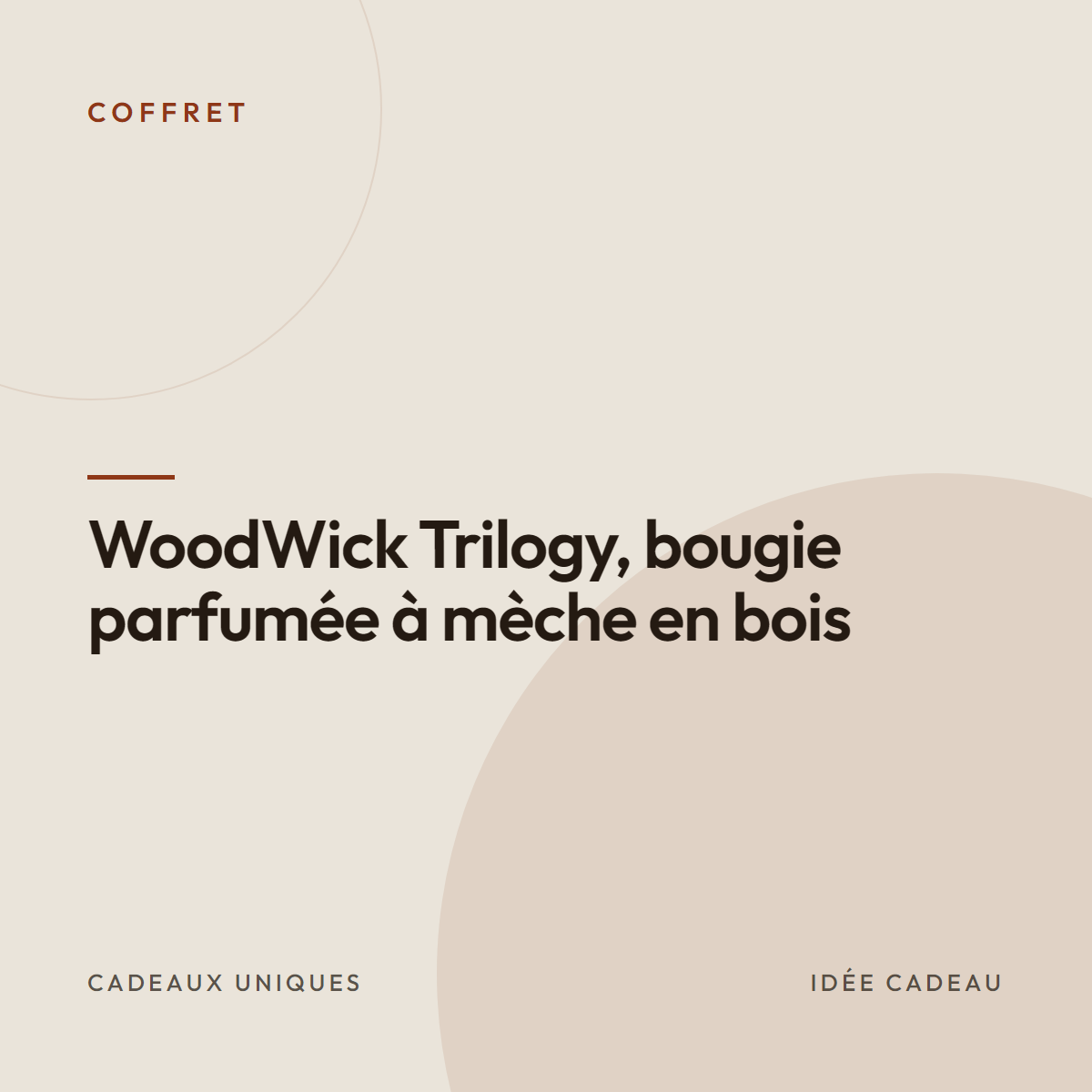 WoodWick Trilogy, bougie parfumée à mèche en bois